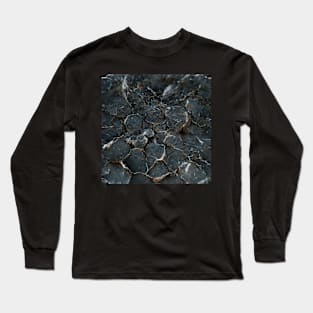 Luxurious Black Marble Stone Long Sleeve T-Shirt